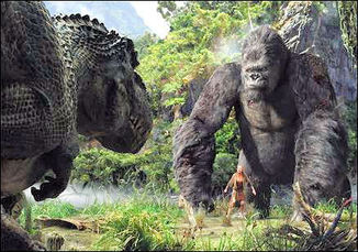 Kong Battles T Rex
