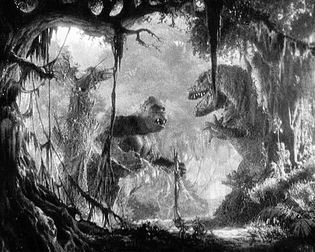Kong Battles a T Rex